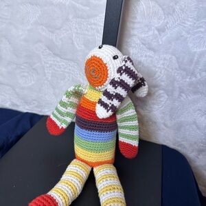 Rainbow Striped Knit Plush Toy